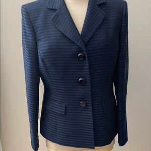 Jones Studio Separates Blue with Black Strip Ladies Size 10 Blazer